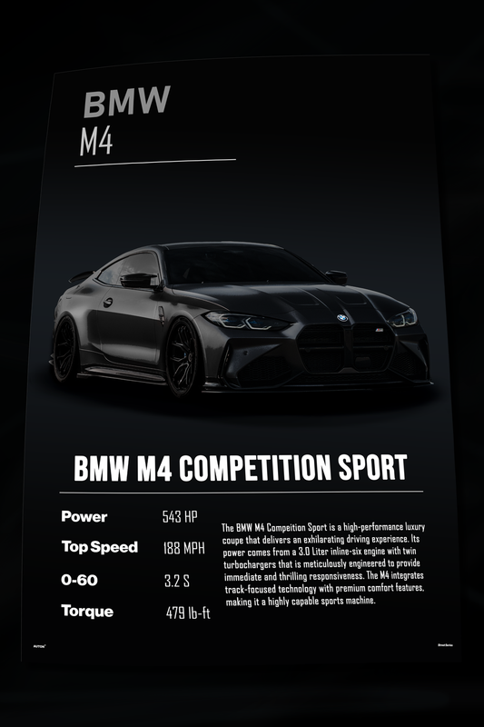 BMW M4 Competition Sport Poster