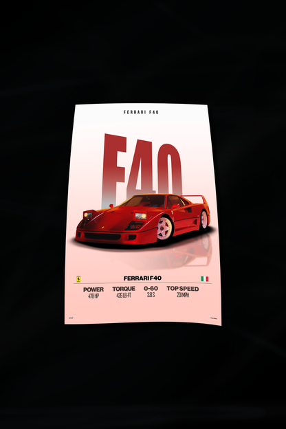 Ferrari F40 Poster